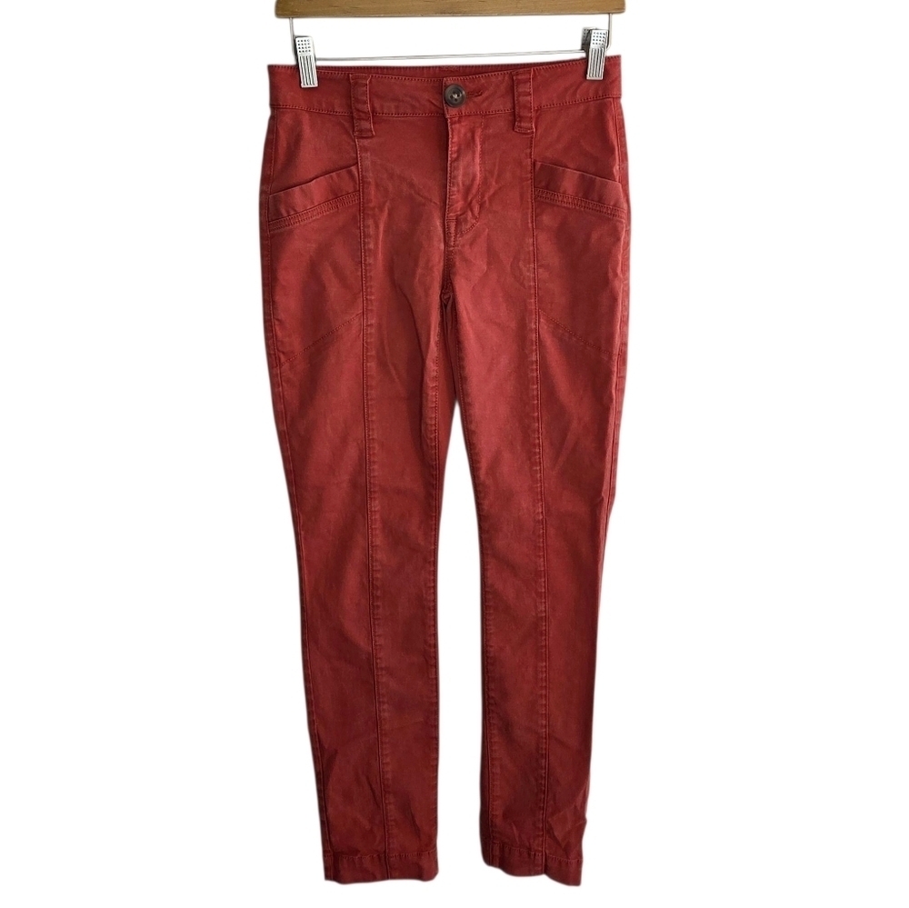 Cabi #4138 Burnt Orange The Explorer Utility Casual Skinny Pants Size 2 Earthy